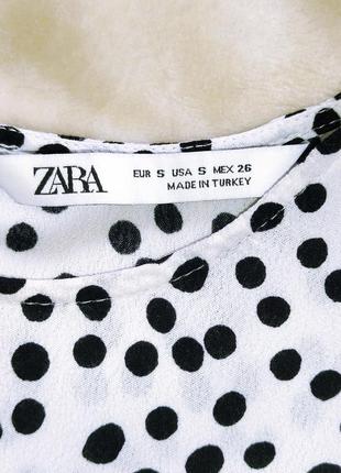Довга сукня вільного крою zara біле плаття в горошок міді оверсайз9 фото