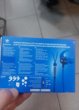 Навушники monster adidas in-ear blue4 фото