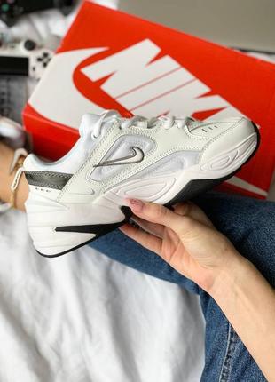 Отличные кроссовки nike m2k tekno white grey(демисезон)9 фото