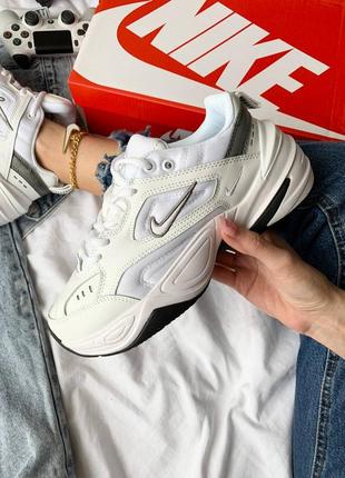 Отличные кроссовки nike m2k tekno white grey(демисезон)5 фото