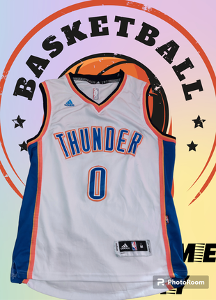 Баскетбольная майка adidas nba oklahoma city thunder, weatbrook1 фото