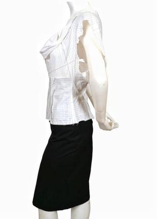 Плаття alexander mcqueen міді асиметричне в смужку стрейч-котон бавовна оригінал3 фото