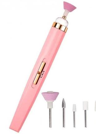 Фрезер для манікюру та педикюру flawless salon nails / ручка фрезер для манікюру / колір: рожевий