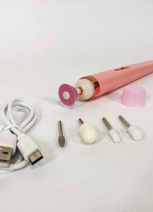 Фрезер для маникюра и педикюра flawless salon nails / ручка фрезер для маникюра / цвет: розовый3 фото