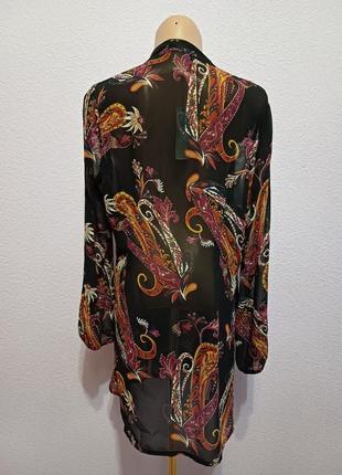 Элегантная удлиненная шифоновая блуза туника4 фото