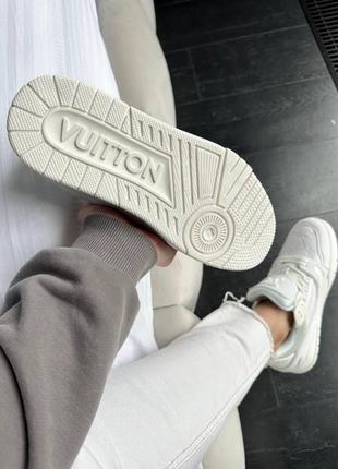 Красивейшие женские кроссовки в стиле louis vuitton trainer sneakers white белые10 фото
