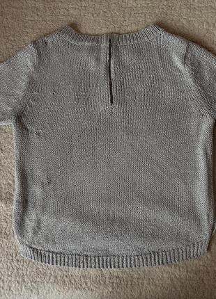 Серебряная (блестящая) кофта (свитер), свободный крой4 фото