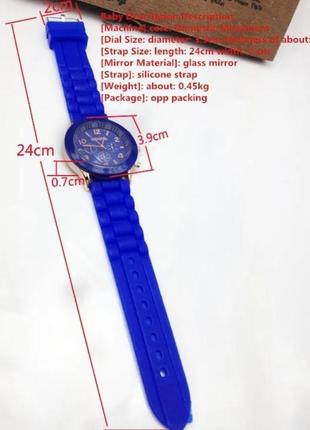 Время в синем цвете с силиконовым браслетом2 фото