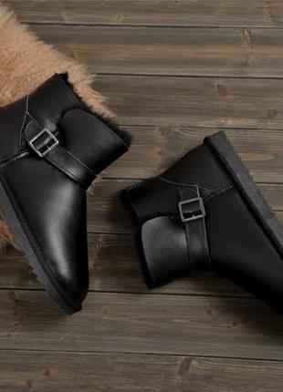 Ugg угги уги чоловічі чорні шкіряні натуральні мех натуральний  42 розмір 27 см устілка