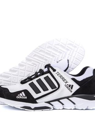 Чоловічі шкіряні кросівки adidas (адідас) terrex white, чоловічі туфлі білі, повсякденні кеди. чоловіче взуття2 фото