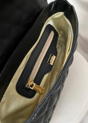 Классическая сумка формы багет guess long на цепочке в черном цвете вместительная гесс9 фото