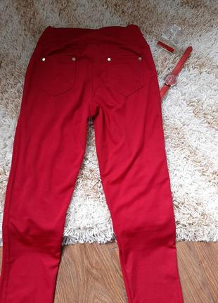 Классические лосины с карманами красные размер м