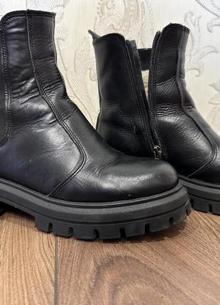 Челси зимние кожаные