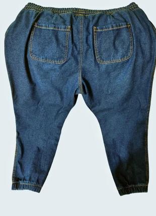 Джоггеры джинсы большого размера синие2 фото