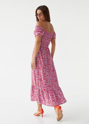 Жіноче довге плаття з еластичним поясом fame istanbul — лавандовий колір, l (є розміри)2 фото
