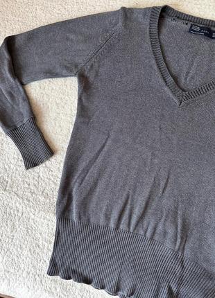 Базовый серый пуловер, хлопок, zara