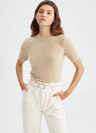 Пуловер приталенного кроя с круглым вырезом для женщин. noisy may.