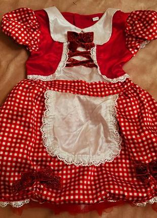 Платье помощница санты на 4-6 лет