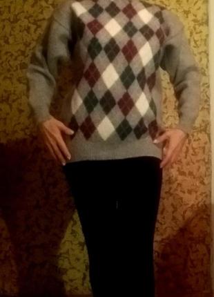 Свитер пуловер лонгслив свитшот джемпер женский кофта теплая натуральная шерсть шотландия1 фото