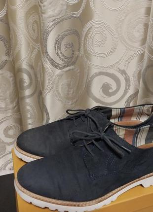 Немецкие кожаные качественные стильные брендовые туфли Tamaris