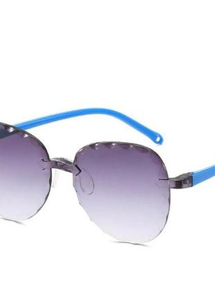 Безоправные дитячі окуляри-авіатори від сонця з сірої градієнтної лінзою антирефлекс