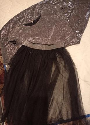 Комплект платья+юбка фатин+ худи
