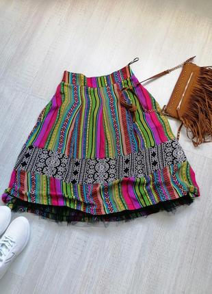 🌿расклешенная юбка миди в яркий орнамент🌿юбка в стиле etro, zimmermann1 фото
