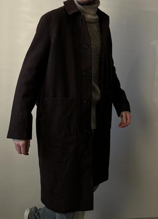 Weekday wool coat оверсайз стильное пальто шерсть оригинал коричневое новое красивое длинное премиум теплое стеганое утепленное5 фото
