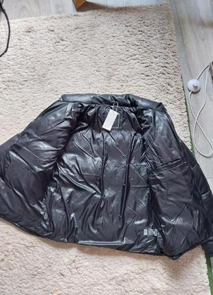 Кожаный пуховик куртка