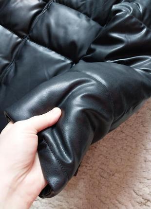 Кожаный пуховик куртка