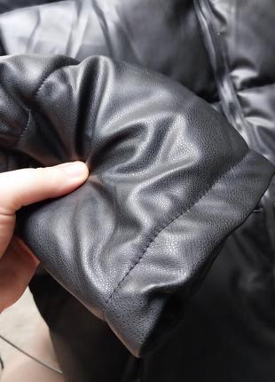 Кожаный пуховик куртка