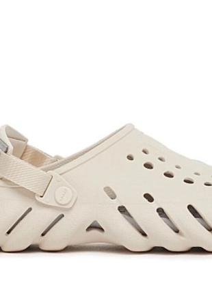 Крокси сабо crocs echo clog beige унісекс усі розміри у наявності