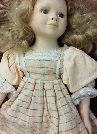Красивая, немецкая коллекционная кукла"девочка красотка". высота-42см.
