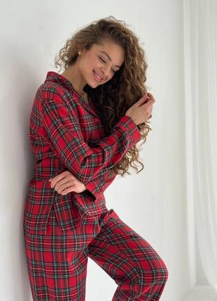Жіноча піжама женская пижама теплая зимняя фланель