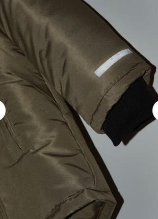 Утепленная куртка 104 см 3-4 года оливкового цвета2 фото