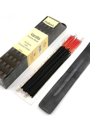 Благовоние ваниль "vanilla" (tulasi) (40 шт + подставка) аромапалочки