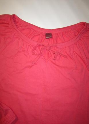 Нежная кораллово-розовая хлопковая блуза французский бренд sale2 фото