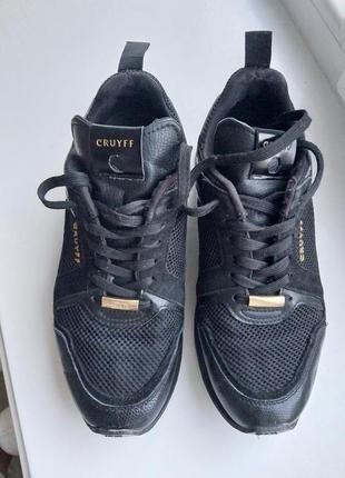 Дорогие брендовые мужские кроссовки cruyff lusso trainers black suede3 фото