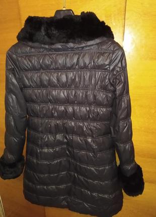 Куртка-пуховик женская с мехом шиншили2 фото