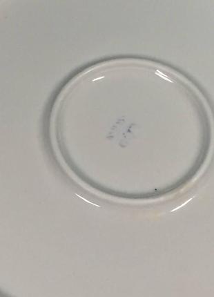 Тарелка фарфор белая с позолотой круглая глубокая барановка ø-304 мм. ссср н4005 винтаж8 фото