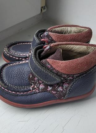 Кожаные туфли clarks 6g 25р. 15 см.