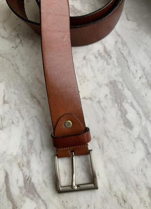 Кожаный широкий коричневый ремень