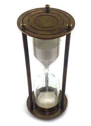 Пісочний годинник з бронзи на ~6 хвилин. (d-6 см h-14,5 см)4 фото
