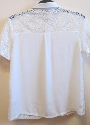 Распродажа очень красивая нарядная белая блуза next кружево размер 122 фото
