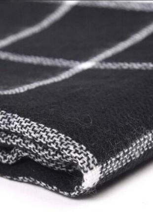 Zara клетчатое одеяло, зимний шарф, теплая женская уютная накидка в клетку шотландки, объемная шаль-накидка2 фото