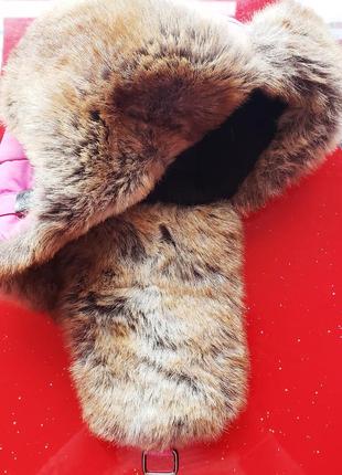 Barts  теплая зимняя шапка ушанка девочке розовая с мехом 53-54-564 фото