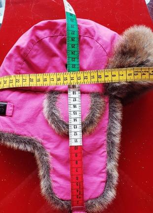 Barts  теплая зимняя шапка ушанка девочке розовая с мехом 53-54-566 фото