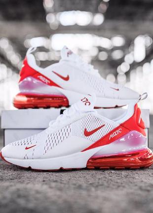 Nike air max 270 white red белые с красным ⭕ мужские кроссовки ⭕ наложенный платёж