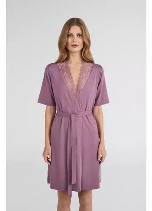 Ellen - жіночий халат "dusty rose" з мереживом