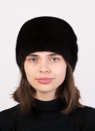 Модная женская норковая шапка кубанка